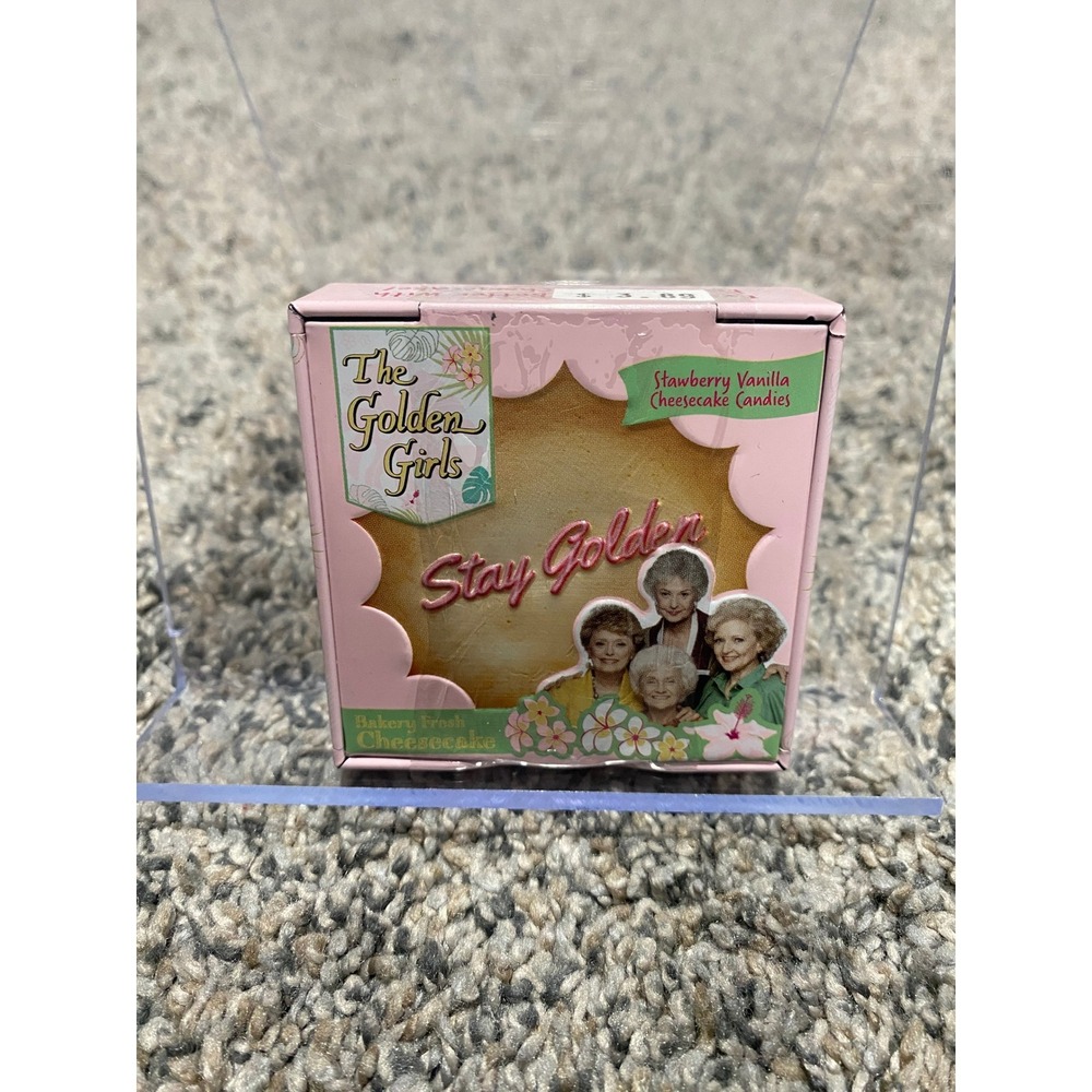 The Golden Girls Candy Tin Stay Golden Strawberry Vanilla Cheesecake Pink